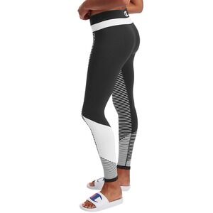 Women's Champion Infinity Leggings Black/White Stripe Size Small NWT Athletic